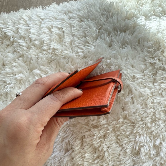 Hermes Bearn Wallet orange epsom leather with palladium hardware - orig. $2625 - Picture 6 of 8